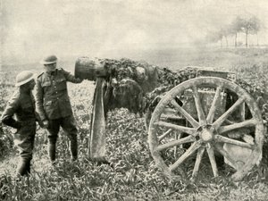 Brit dummy Gun in Field, hogy vonzza a németek tüzét, 1919. alkotó: Unbekannt