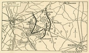 Brit pozíciók az első ypres-i csata előtt, első világháború, 1914, 1920 körül. alkotó: Unbekannt