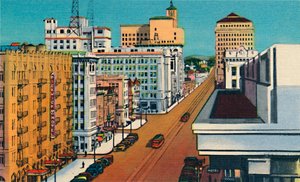 Broadway. San Diego, Kalifornia, 1941 alkotó: Unbekannt