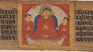 Buddha felemelt kezekkel a Dharmacakra Mudrában..., kb. 1090. alkotó: Unbekannt