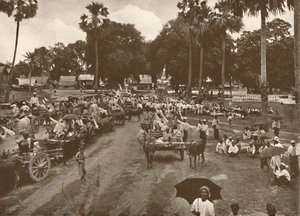 burmai temetés. - Felvonulás felajánlásokkal, 1900. alkotó: Unbekannt