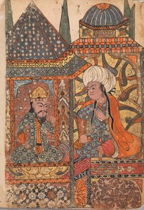 Burzuyeh-t Nushirvan megidézi Indiából való visszatérésekor, Folio-t egy Kalilából..., 18. század. alkotó: Unbekannt