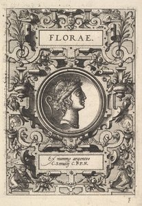 Florae mellszobra pántokkal körülvéve, a Deorum dearumque sorozatból, képkészlet..., 1573. alkotó: Unbekannt