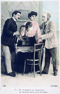Hívjon fel telefonon, öt perc múlva visszajövök, c1900 alkotó: Unbekannt