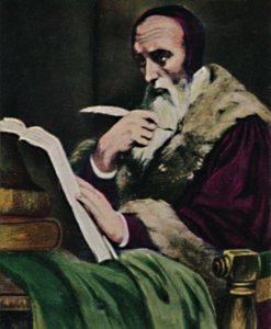 Kálvin 1509-1564. - Scheffer festménye, 1934. alkotó: Unbekannt