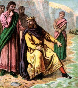 Canute and His Courtiers, 11. század, 1850 alkotó: Unbekannt