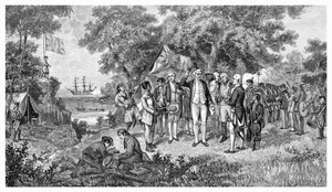 Cook kapitány azt állítja, hogy Botany Bay, Új-Dél-Wales, Ausztrália, 1770 1886 alkotó: Unbekannt
