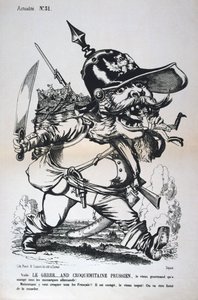 I. Vilmos porosz karikatúra, francia-porosz háború, 1870-1871. alkotó: Unbekannt
