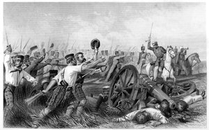 A hegyvidékiek vádja Cawnpore előtt, Havelock tábornok alatt, 1857, 1860 c. alkotó: Unbekannt
