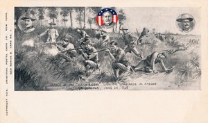 A durva lovasok vádja a spanyolok ellen Ambush-ban, La Quasina, 1898. június 24., 1900. alkotó: Unbekannt