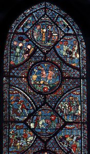Charlemagne Window, Chartres-i katedrális, Franciaország, 1225 alkotó: Unbekannt