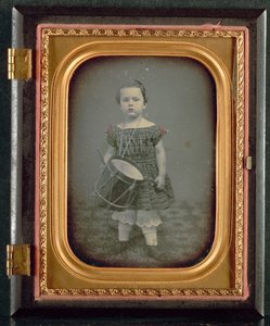 Gyermek dobbal, 1850-es évek. alkotó: Unbekannt