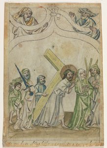 A tövisekkel megkoronázott Krisztus recto A keresztet hordozó Krisztus verso, c. 1410. alkotó: Unbekannt