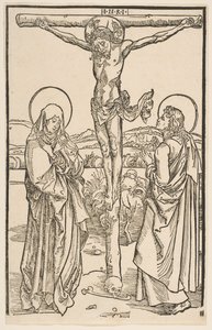 Krisztus a kereszten a Szűzanyával és Szent Jánossal.n.d. alkotó: Unbekannt