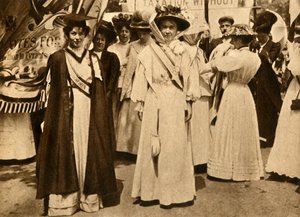Christabel Pankhurst és Emmeline Pethick-Lawrence, Hyde Park, London, 1908. június 21., 1933. alkotó: Unbekannt