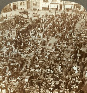 Christiania legnagyobb piaca, Norvégia, 1905. alkotó: Unbekannt