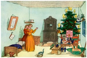 Karácsonyi jelenet a Diótörő király című filmből, Heinrich Hoffmann, 1853, 1956 alkotó: Unbekannt