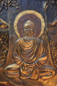 Chua Thien Long buddhista pagoda. Shakyamuni Buddha Dittiyang a T meditációs kisállatban. Vegyük a thaiföldet. Vietnam alkotó: Unbekannt