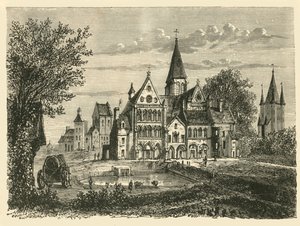 Templom és templomtorony, Párizs, 1890. alkotó: Unbekannt