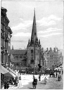 Szent Márton-templom a bikakörben, Birmingham, West Midlands, 1887 alkotó: Unbekannt