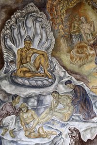 Idézet nemzeti bevándorlástörténeti (múzeum) Gyarmati festmény a Salon du Marechal Hubert (Louis-Hubert-Gonzalve) Lyautey-ban (részlet), Párizs, Franciaország alkotó: Unbekannt