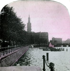 Városháza és Alster, Hamburg, Németország, 19. század vége alkotó: Unbekannt