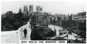 Városfalak és Minster, York, 1920-as évek alkotó: Unbekannt
