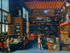 Cognoscenti képekkel felakasztott szobában, c1620 alkotó: Unbekannt