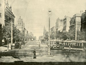 Collins Street, Melbourne, a Treasury Buildings-ből, 1901. alkotó: Unbekannt