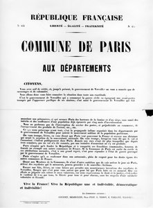 Commune de Paris, a Párizsi Kommün francia politikai plakátjairól, 1871. május alkotó: Unbekannt