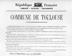 Commune de Toulouse, a Párizsi Kommün francia politikai plakátjairól alkotó: Unbekannt