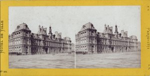Párizs község (1871): kilátás a városházára. Névtelen fotózás. Nyomtatás kartonra Dim. 17x7 cm alkotó: Unbekannt