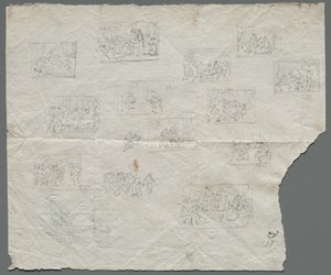Kompozíciós vázlatok Raphael és más művészek után recto, c. 1800. alkotó: Unbekannt