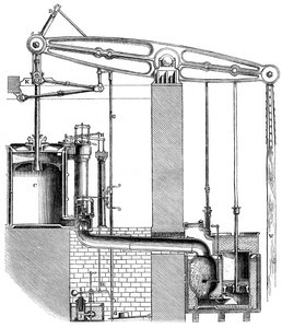 Cornish vagy egyszeres működésű szivattyús motor, 1866 alkotó: Unbekannt