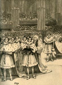 IV. Vilmos király megkoronázása: a királyi körmenet, Westminster Abbey, London, 1830 c1890. alkotó: Unbekannt