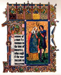 Egy férfi és egy nő jelmeze II. Edward idejében, 1909 alkotó: Unbekannt