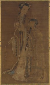 Kurtizánok legyezővel és furulyával, Qing-dinasztia, XVII-XVIII. alkotó: Unbekannt