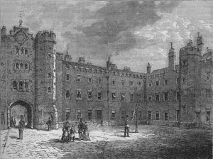 A Szent Jakab-palota udvara, Westminster, London, 1875, 1878. alkotó: Unbekannt