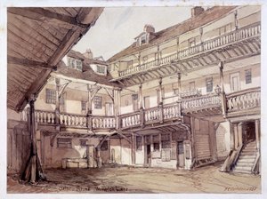 Az Oxford Arms Inn udvara, Warwick Lane, London, 1851 alkotó: Unbekannt