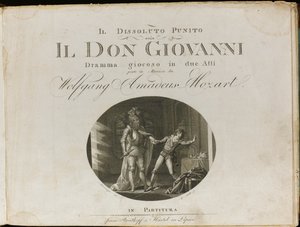 Borító Wolfgang Amadeus Mozart Don Giovanni című operájának partitúrájához, 1801. alkotó: Unbekannt