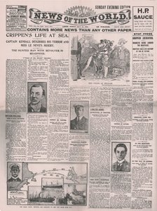 Crippens Life at Sea, a News of the World címlapja, 1910. július 31. alkotó: Unbekannt
