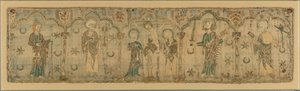 Keresztre feszítés a szentek mellett, brit, kb. 1270 valószínűleg 1272 előtt. alkotó: Unbekannt