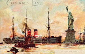 Cunard Line - A New York-i öböl felső részén, 1900. alkotó: Unbekannt
