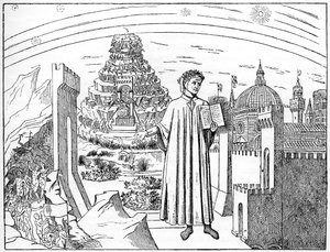 Dante 1265-1321, Firenze és a pokol hét köre, 1882 alkotó: Unbekannt