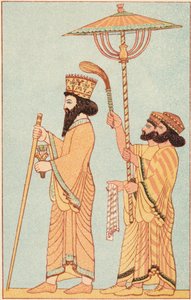 I. Dareiosz Kr.e. 548-486 Achaemenid perzsa király 521-től, kísérőkkel, 1881 alkotó: Unbekannt