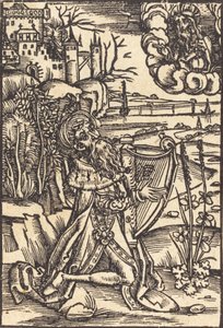 Dávid hárfán játszik, c. 1500. alkotó: Unbekannt
