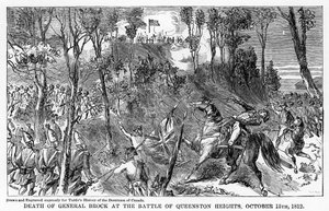 Brock tábornok halála a Queenston Heights-i csatában, 1812. október 13-án, 1877. alkotó: Unbekannt