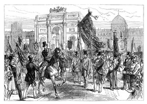 A párizsi szabadkőművesek demonstrációja, Franciaország, 1870, 19. század vége alkotó: Unbekannt