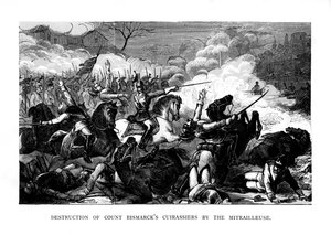 Bismarcks gróf cuirassiers megsemmisítése a Mitrailleuse által, 1870, 1875 alkotó: Unbekannt
