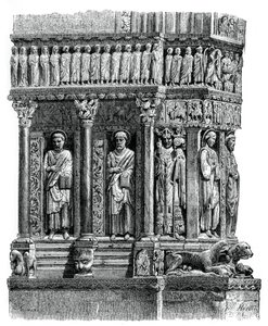 Részlet a St Trophimus portálról, Arles, XII. század, 1870 alkotó: Unbekannt